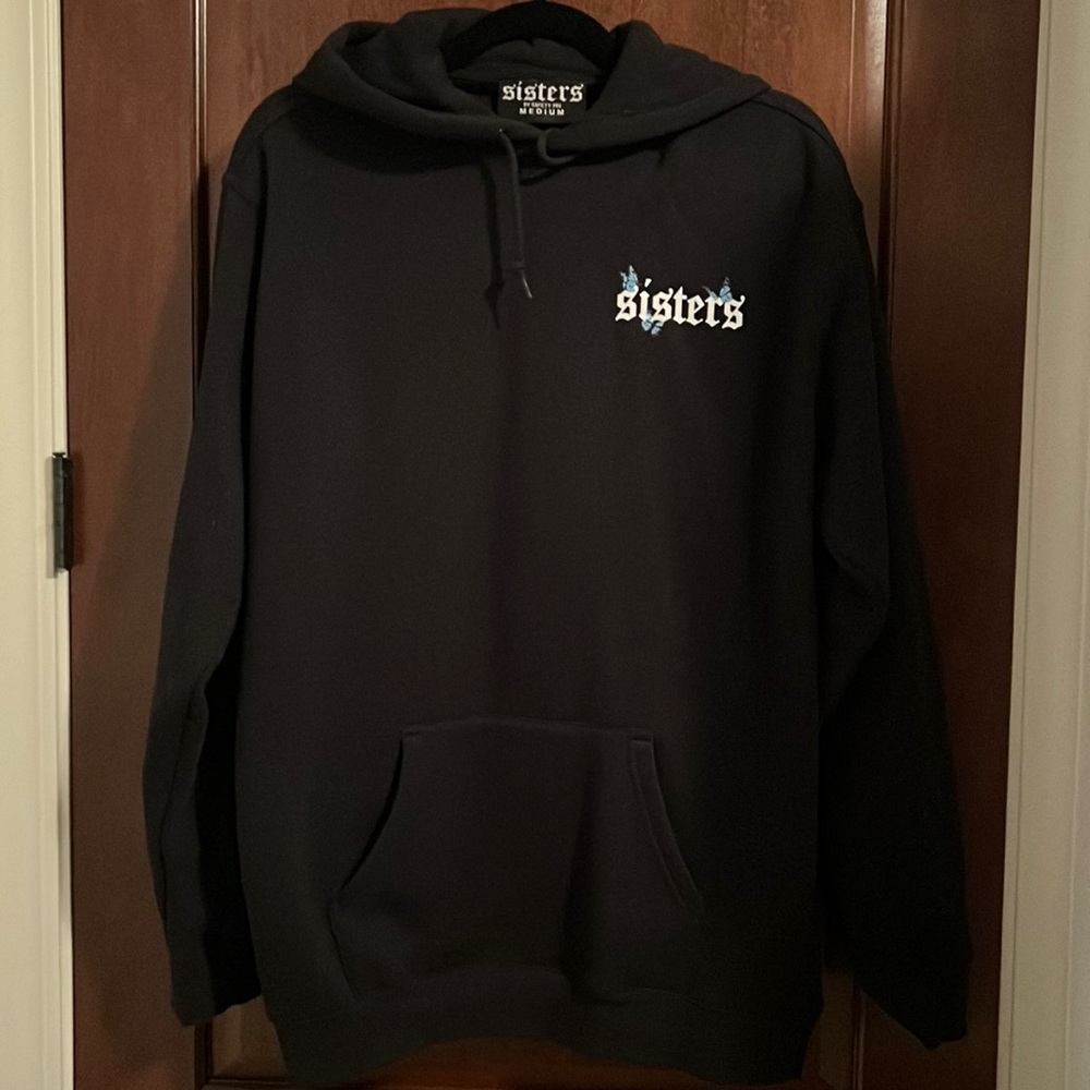 James Charles “sisters” black long sleeve hoodie.
